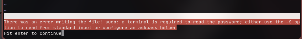 NeoVIM sudo write error