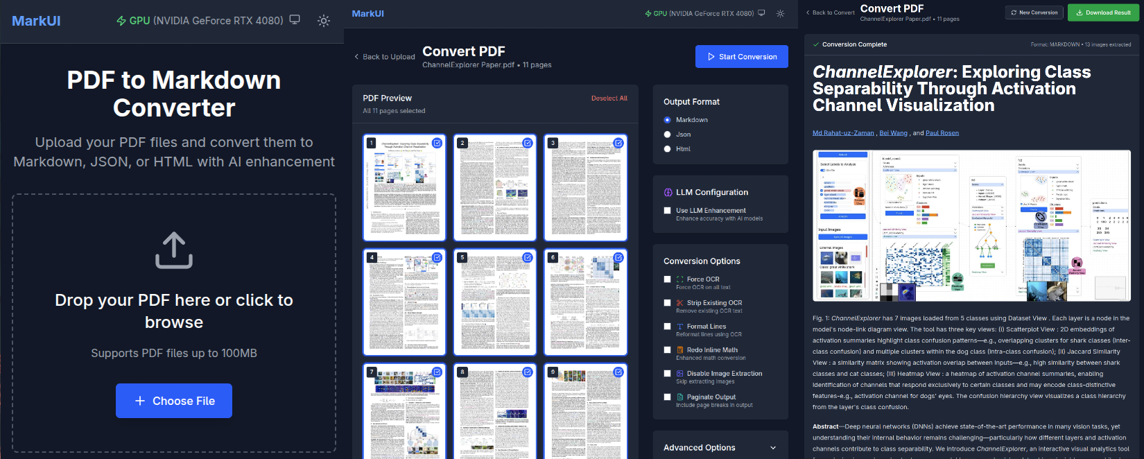 MarkUI – PDF to Markdown Converter